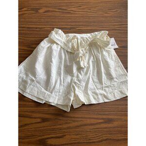 Ophelia Roe cream elastic waist shorts with belt size 2X NWT